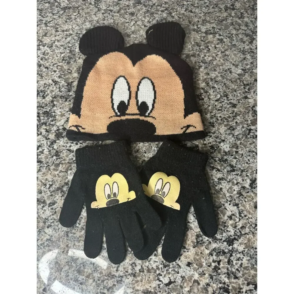 Mickey Mouse Beanie and Gloves